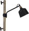 Light & Living Wandlamp Banu - Zwart/Hout - 40x14x44cm - Binnen Landelijk,Retro