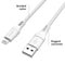 Lightning naar USB kabel - MFi certificering - Gevlochten textiel - 1,5 meter - Wit