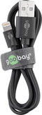 Lightning USB charging and synchronization cable, for Apple iPhone, Apple iPod, Apple iPad, black, 2