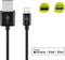 Lightning USB charging and synchronization cable, for Apple iPhone, Apple iPod, Apple iPad, black, 2