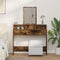 vidaXL - Kaptafel - met - Lades - Gerookt - Eiken - 100x41x140 - cm