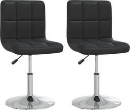 vidaXL - Eetkamerstoelen - 2 - st - kunstleer - zwart