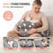 Vulpes Goods® BabyCare - Voedingskussen - 3in1 - Premium Grey Cloudy
