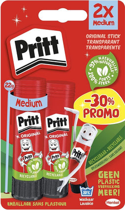 Lijmstift pritt stick original 2x 22gr promo