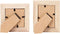 Lijst, afm 10x10+9x11 cm, uitsnede: 5x5+3,8x5,6 cm, 80 stuks, grenen