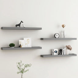 vidaXL - Wandschappen - 4 - st - Loggia - 80x15x4 - cm - MDF - grijs