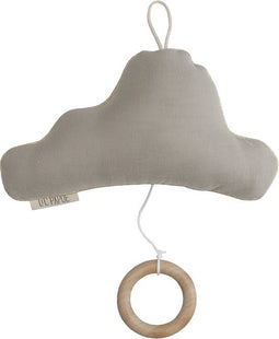 Lil' Papoe Muziekhanger - Handgemaakte Wolk Knuffel met Uniek Slaapliedje - Baby Kamer Accessoires - Tetra Beige