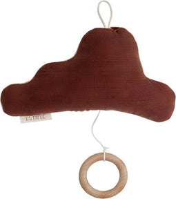 Lil' Papoe Muziekhanger - Handgemaakte Wolk Knuffel met Uniek Slaapliedje - Baby Kamer Accessoires - Tetra Bruin