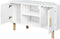 Lila Corner TV Cabinet - 2 deuren - Wit Melamine Decor - Massieve houten voeten - L90 x D35 x H55 cm