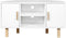 Lila Corner TV Cabinet - 2 deuren - Wit Melamine Decor - Massieve houten voeten - L90 x D35 x H55 cm