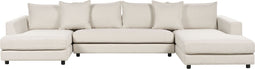 LILVIKEN - Bank U-vormig - Lichtbeige - 5 persoons - Polyester