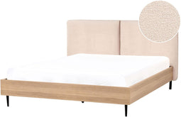 LIMANTON - Bed - Beige - 160 x 200 cm - Bouclé