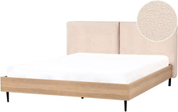 LIMANTON - Bed - Beige - 180 x 200 cm - Bouclé