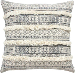 Lime Light - Sierkussen 'Relu' (60cm x 60cm, Navy/Ecru)