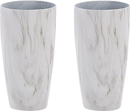 LIMENARI - Bloempot set van 2 - Wit - 23 cm - Stenenmix