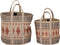 PTMD Noyaan Brown jute round basket rhombic pattern S