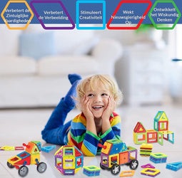Limmys Magnetische Bouwblokken - Unieke Travel Series Bouw Speelgoed voor Jongens en Meisjes - STEM Educatief Speelgoed is een Perfect cadeau - Inclusief 74 Stukken en een Ideeënboek