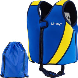 Limmys Zwemvest voor Kinderen - Drijfvest met Aanpasbare Drijfsterkte - Veilige & Comfortabele Reddingsvest - Koningsblauw - S (1-2 Jaar)