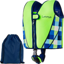 Limmys Zwemvest voor Kinderen - Drijfvest met Aanpasbare Drijfsterkte - Veilige & Comfortabele Reddingsvest - Neon Groen - L (5-9 Jaar)
