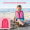 Limmys Zwemvest voor Kinderen - Drijfvest met Aanpasbare Drijfsterkte - Veilige & Comfortabele Reddingsvest - Roze Bloemblad - M (2-5 Jaar)