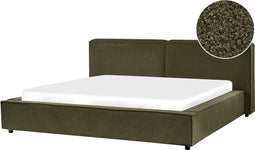 LINARDS - Bed - Donkergroen - 180 x 200 cm - Bouclé