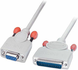 LINDY 30293 seriële printerkabel 9 pol. Koppeling/25 pol. Stekker 2m, grijs