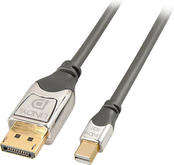 LINDY 36311 DisplayPort-kabel Aansluitkabel Mini DisplayPort-stekker, DisplayPort-stekker 1.00 m Grijs