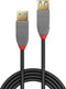 LINDY 36763 3m USB 3.0 type A verlengkabel, antraciet lijn