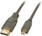 LINDY 41353 HDMI-kabel HDMI Aansluitkabel HDMI-A-stekker, HDMI-micro-D-stekker 2.00 m Grijs Rond, Afgeschermd (dubbel),