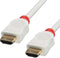 LINDY 41410 HDMI-kabel HDMI Aansluitkabel HDMI-A-stekker, HDMI-A-stekker 0.50 m Wit 4K UHD, Rond, UL gecertificeerd, Af
