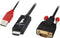 LINDY 41457 HDMI-kabel HDMI / VGA Adapterkabel HDMI-A-stekker, VGA-stekker 15-polig 3.00 m Zwart