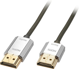 LINDY 41676 HDMI-kabel HDMI Aansluitkabel HDMI-A-stekker, HDMI-A-stekker 4.50 m Grijs 4K UHD, OFC-kabel, Rond, Afgesche
