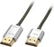 LINDY 41676 HDMI-kabel HDMI Aansluitkabel HDMI-A-stekker, HDMI-A-stekker 4.50 m Grijs 4K UHD, OFC-kabel, Rond, Afgesche