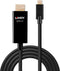 LINDY 43291 HDMI-kabel Aansluitkabel USB-C stekker, HDMI-A-stekker 1.00 m Zwart 4K UHD