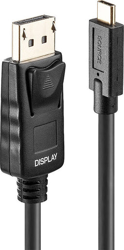 LINDY 43307 USB-C-displaykabel Aansluitkabel USB-C stekker, DisplayPort-stekker 10.00 m Zwart 4K UHD