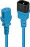 Lindy - Stroomverlengkabel - IEC 60320 C13 naar IEC 60320 C14 - 1 m - gevormd - blauw