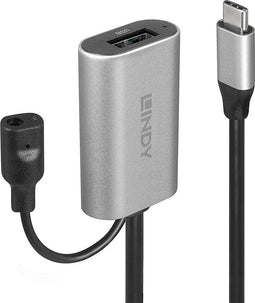 LINDY USB-kabel USB 3.2 Gen1 (USB 3.0 / USB 3.1 Gen1) USB-C stekker, USB-A bus 5.00 m Zwart, Grijs 43270