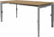 Linesto N3 bureau, hoogte instelbaar (65-85cm) met 160x80cm lindberg eiken zwevend 25mm blad en wit (RAL9010) vierpoot N-frame (poot driehoekig 50x50x75 mm.), (met geïntegreerde kabelgoot)