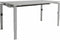 Linesto N4 bureau, hoogte instelbaar (65-85cm) met 160x80cm lindberg eiken zwevend 25mm blad en aluminium (RAL9006) vierpoot N-frame (poot rechthoekig 66 x 26 mm.), (met geintegreerde kabelgoot)