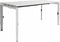 Linesto N4 bureau, hoogte instelbaar (65-85cm) met 180x80cm halifax eik natuur zwevend 25mm blad en aluminium (RAL9006) vierpoot N-frame (poot rechthoekig 66 x 26 mm.), (met geintegreerde kabelgoot)