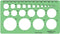 Linex cirkelsjabloon 1 - 35 mm | met 22 cirkels en uitlijnmarkering