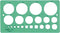 Linex cirkelsjabloon 1 - 35 mm | met 22 cirkels en uitlijnmarkering