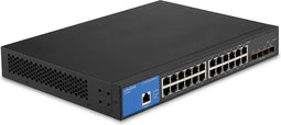 Linksys LGS328C - Network Switch - Gigabit - Managed - 24 Poorten - 4 SFP+ Poorten - Zwart
