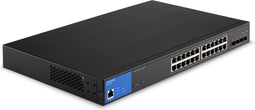 Linksys LGS328MPC - Netwerk Switch - Managed - 24 Poorten - PoE - Zwart