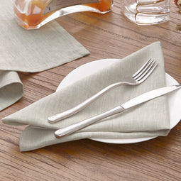 Linnen servetten stoffen servetten set van 6, 45x45 cm 100% Frans linnen afwasbaar servetten, zachte ademende servetten met Oeko Tex 100 standaard, beige/natuurlijk linnen