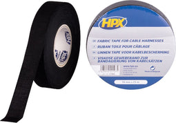 Linnen tape voor kabelbescherming - zwart 19mm x 25m