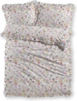 LINNICK Dekbedovertrek katoen Briar Ruches - multi - 240x200/220cm - lits jumeaux