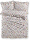 LINNICK Dekbedovertrek katoen Briar Ruches - multi - 240x200/220cm - lits jumeaux