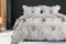 LINNICK Dekbedovertrek katoen Cluster Floral Ruches - white - 240x200/220cm - lits jumeaux
