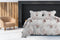 LINNICK Dekbedovertrek Katoen Cluster Floral Ruches - white - 200x200/220cm - tweepersoons